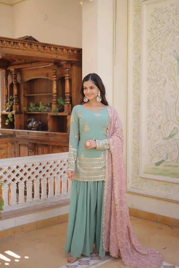 Pista_Premium_Designer_Readymade_Kurti_PlazooDupatta_Set_Push_Premium_For_Women