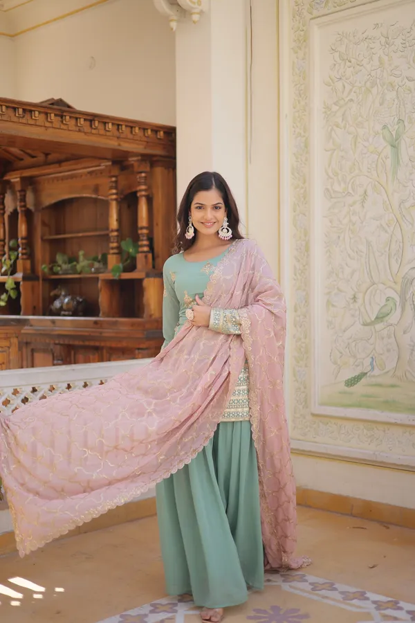 Pista_Premium_Designer_Readymade_Kurti_PlazooDupatta_Set_Push_Premium_For_Women