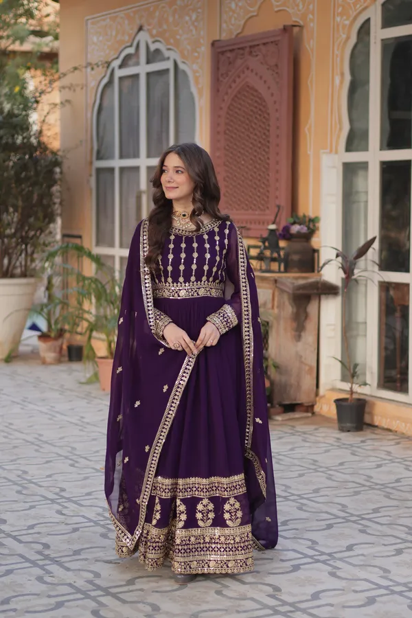 Purple_Gown_With_Dupatta_Set_Ethnic_Wear_Push_Premium_For_Women