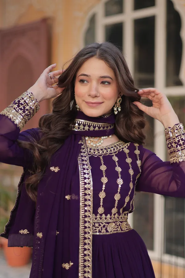 Purple_Gown_With_Dupatta_Set_Ethnic_Wear_Push_Premium_For_Women