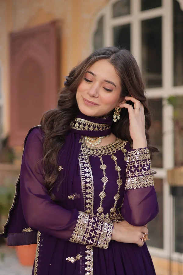 Purple_Gown_With_Dupatta_Set_Ethnic_Wear_Push_Premium_For_Women