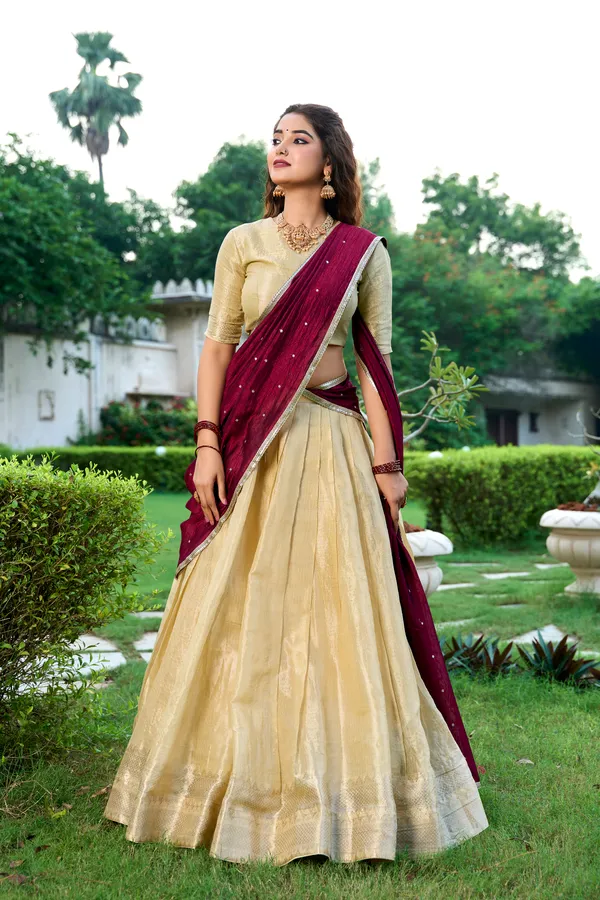 Cream_Red_Embroidered_Lenhnga_Saree_Ethnic_Push_Premium_For_Women