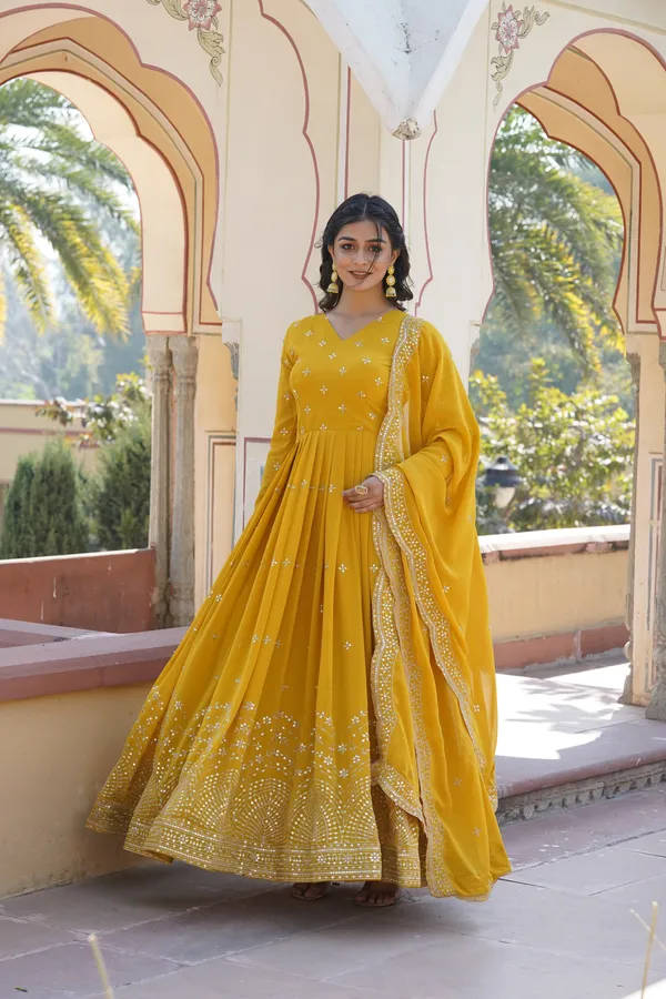 Yellow_Premium_Designer_Readymade_Gown_Collections_For_Women
