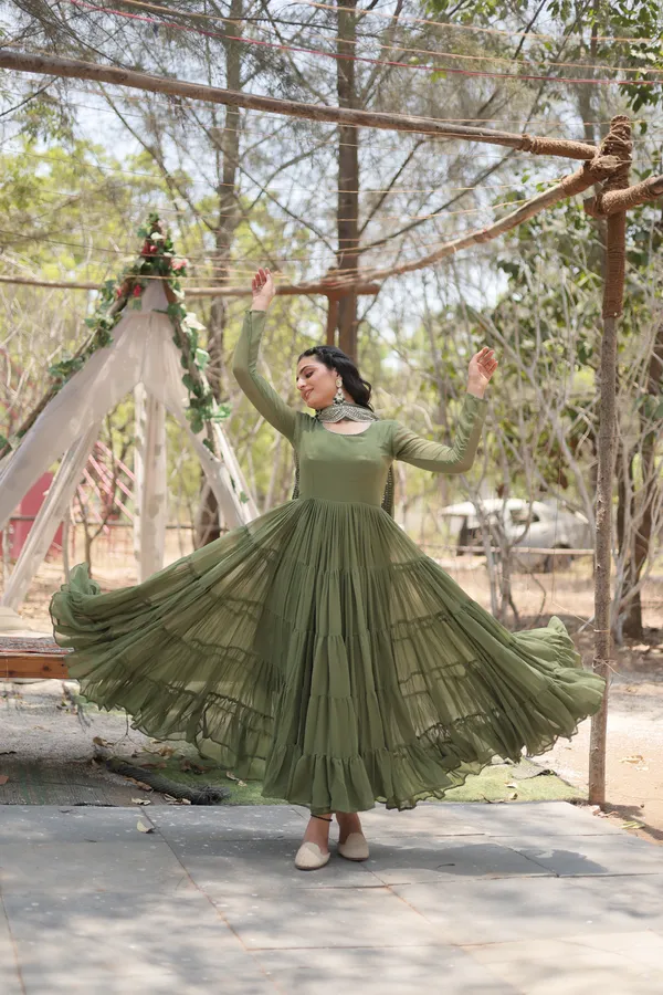 Mehndi_Desirable_Fully_Flaired_Gown_Georgette_And_Designer_Embroidered_Dupatta_For_Women