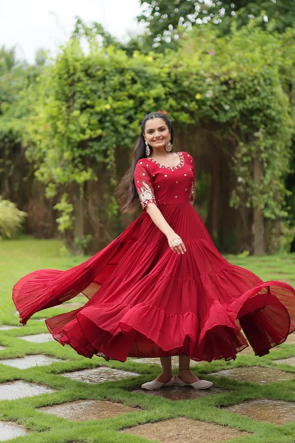 Maroon_Designer_Gown__Zari_Embroidery_For_Women