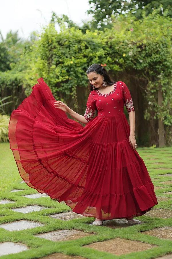 Maroon_Designer_Gown__Zari_Embroidery_For_Women