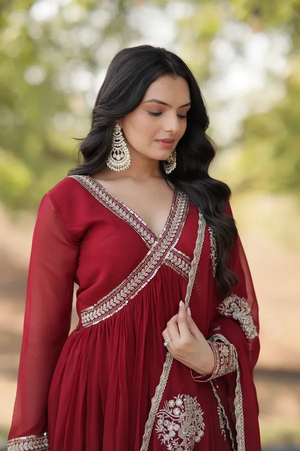 Maroon_Premium_Readymade_Alia_Cut_Gown_With_Dupatta_Set_For_Women