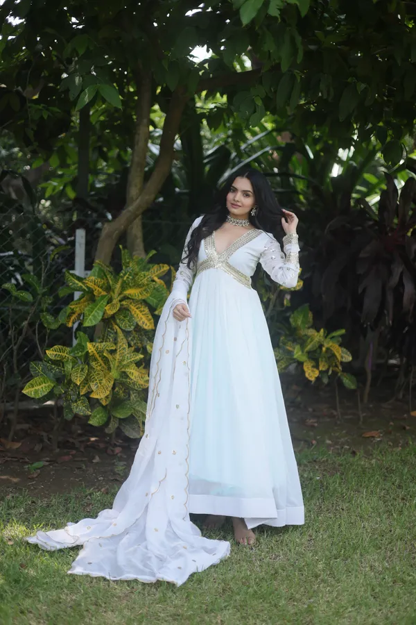 White_Premium_Readymade_Alia_Cut_Gown_With_Dupatta_Set_For_Women
