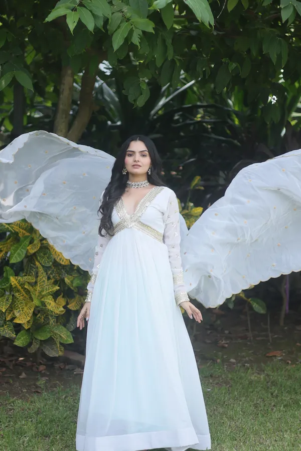 White_Premium_Readymade_Alia_Cut_Gown_With_Dupatta_Set_For_Women