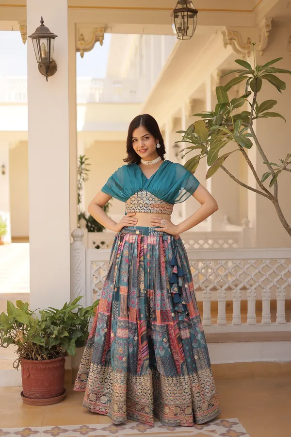 Radiant_Silk_Printed_With_Foil_Embroidery_Work_Lehenga_Choli_For_Women