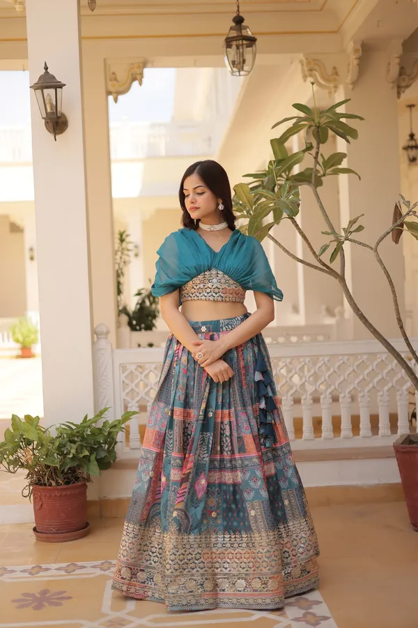 Radiant_Silk_Printed_With_Foil_Embroidery_Work_Lehenga_Choli_For_Women
