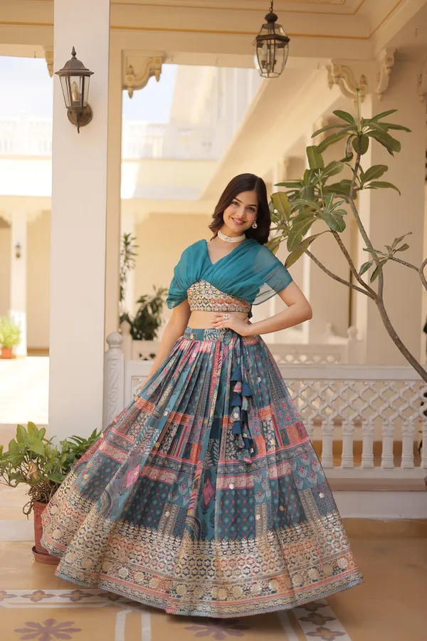 Radiant_Silk_Printed_With_Foil_Embroidery_Work_Lehenga_Choli_For_Women