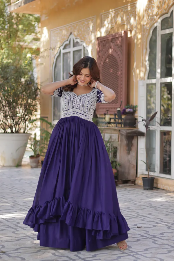 Purple_Lehenga_With_Readymade_Slit_Cut_Long_Kurti_Set_Push_Premium_For_Women