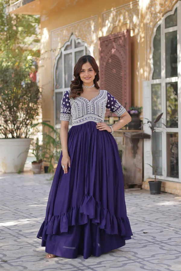 Purple_Lehenga_With_Readymade_Slit_Cut_Long_Kurti_Set_Push_Premium_For_Women