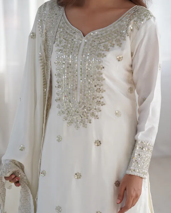 New_Chinnon_Silk_With_Heavy_Embroidery_Sequence_Work_Top-Palazzo_And_Dupatta