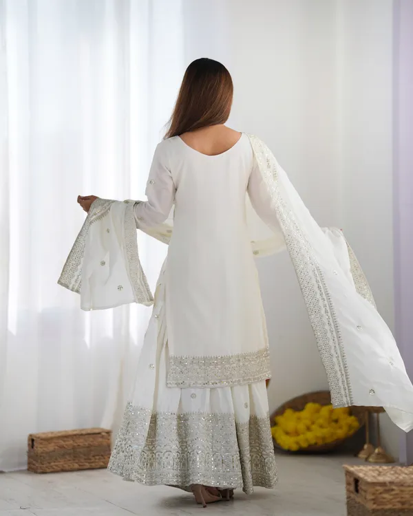 New_Chinnon_Silk_With_Heavy_Embroidery_Sequence_Work_Top-Palazzo_And_Dupatta