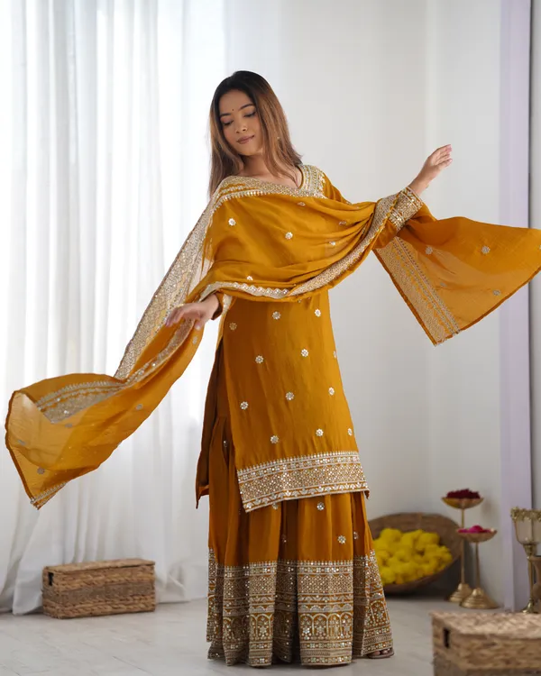 New_Chinnon_Silk_With_Heavy_Embroidery_Sequence_Work_Top_Plazo_And_Dupatta_Set_Push_Premium_For_Women