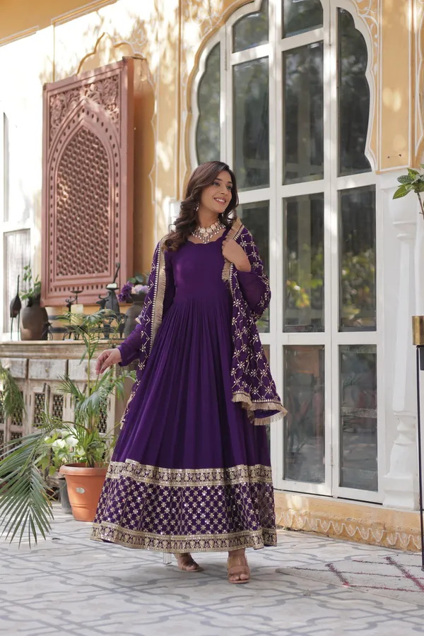 Purple_Readymade_Gown_Push_Premium_For_Women