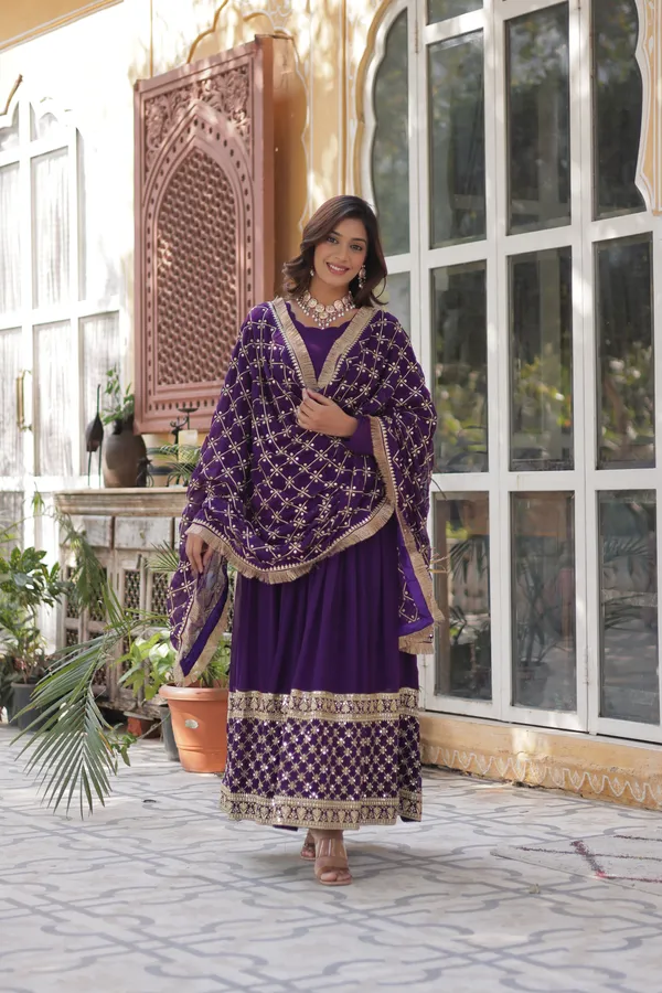 Purple_Readymade_Gown_Push_Premium_For_Women