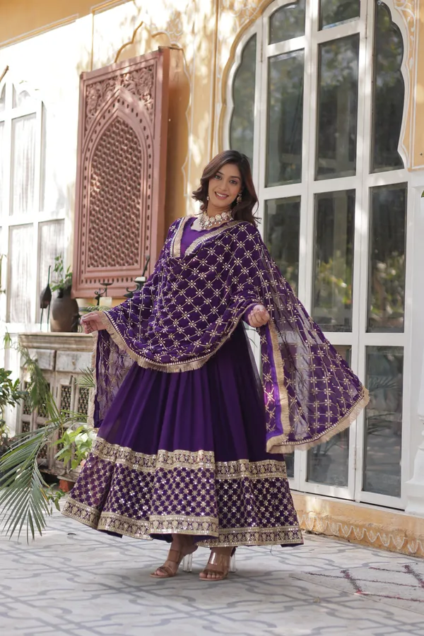 Purple_Readymade_Gown_Push_Premium_For_Women