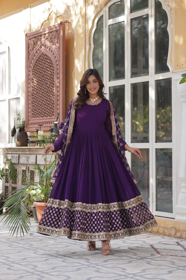 Purple_Readymade_Gown_Push_Premium_For_Women