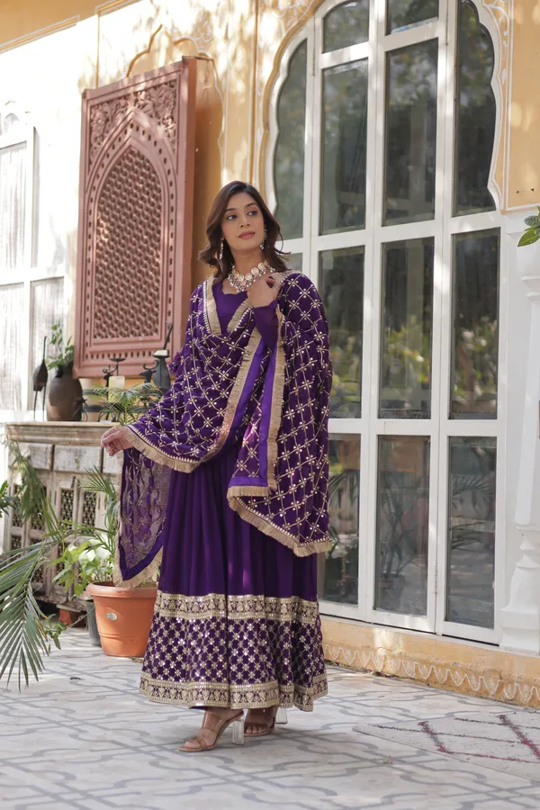 Purple_Readymade_Gown_Push_Premium_For_Women