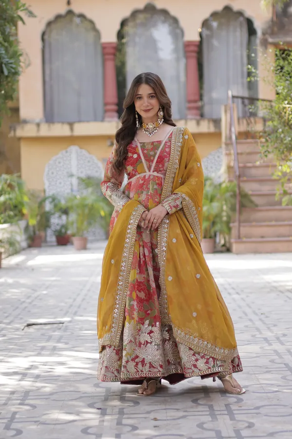 Red_Premium_Readymade_Alia_Cut_Gown_With_Dupatta_Set_For_Women