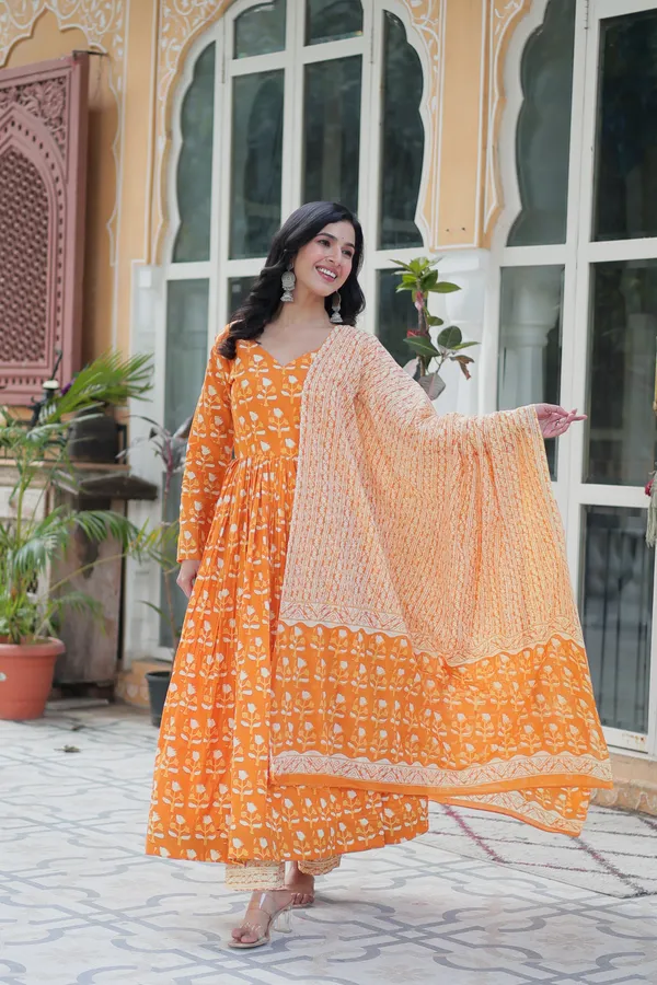Yellow_Premium_Readymade_Kurti_With_Pant_&_Dupatta_Set_Push_Premium_For_Women