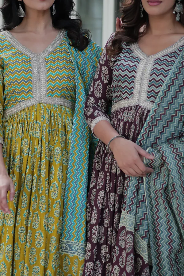 Wine_Green_Premium_Readymade_Kurti_With_Pant_&_Dupatta_Set_Push_Premium_For_Women