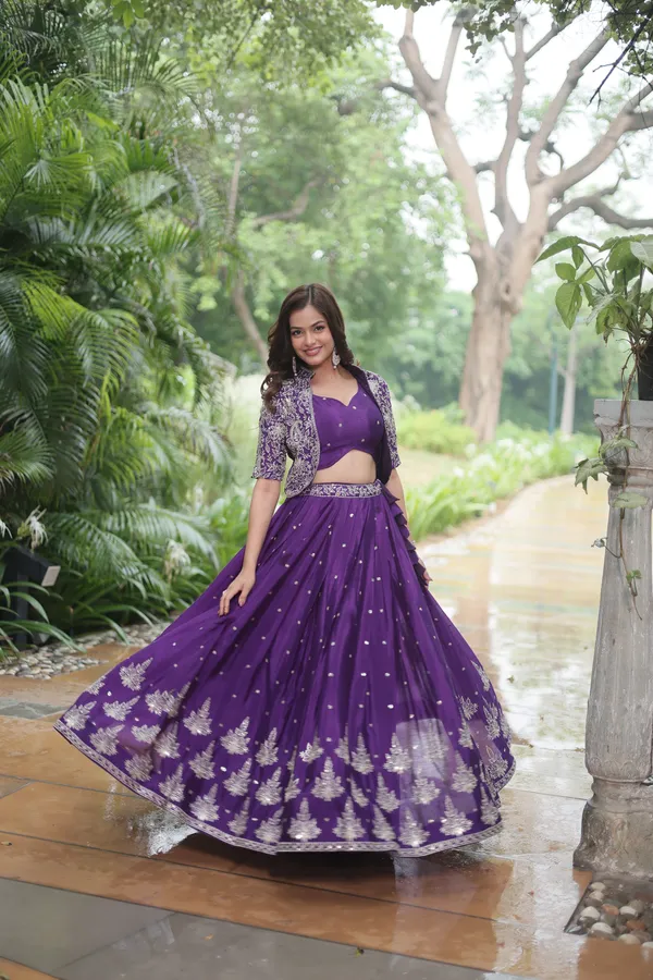 Purple_Pure_Chinnon_With_Embroidered_Work__LehengaPush_Premium_For_Women