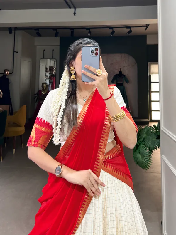 Experience_Timeless_Tradition:_Kalyani_Cotton_Lehenga_Choli_Paired_with_Flowing_Georgette_Dupatta