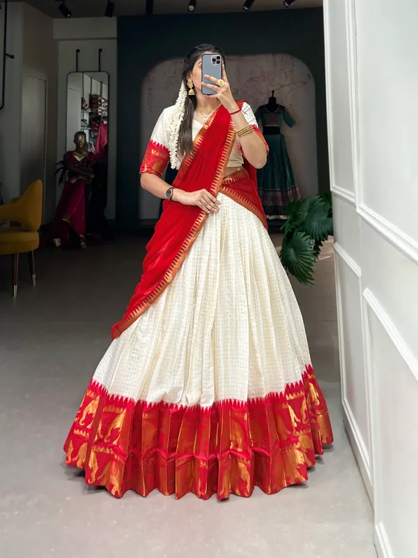Experience_Timeless_Tradition:_Kalyani_Cotton_Lehenga_Choli_Paired_with_Flowing_Georgette_Dupatta