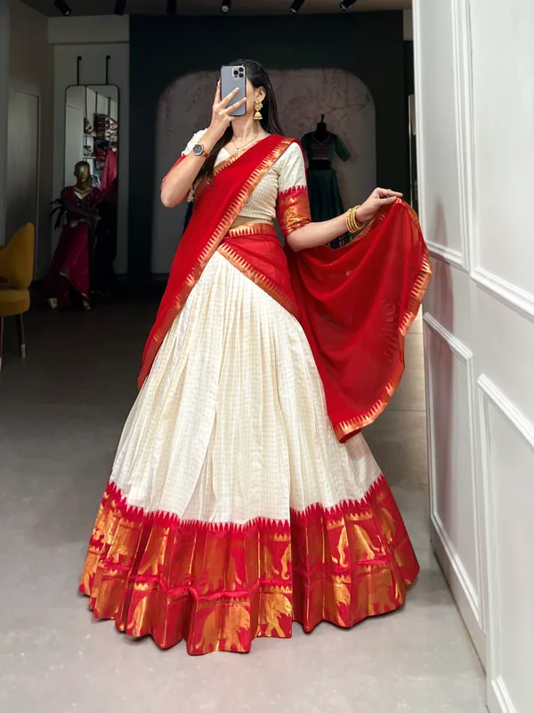 Experience_Timeless_Tradition:_Kalyani_Cotton_Lehenga_Choli_Paired_with_Flowing_Georgette_Dupatta