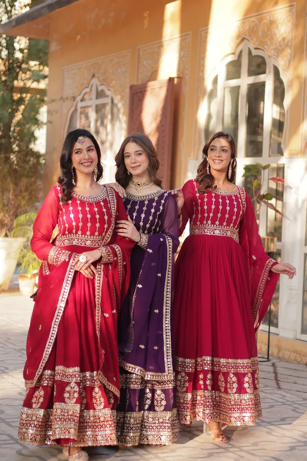 Pink_Gown_With_Dupatta_Set_Ethnic_Wear_Push_Premium_For_Women