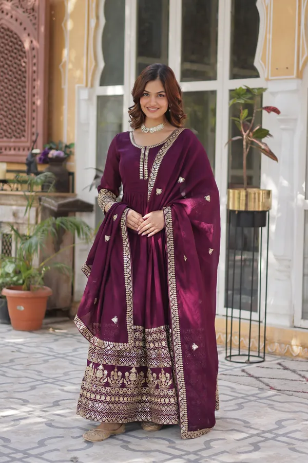 Wine_Readymade_Gown_Push_Premium_For_Women