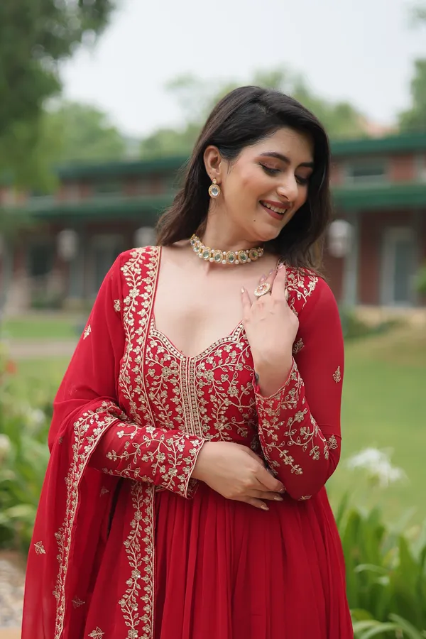 Red_Faux_Blooming_GownMulti_Embroidered_Workit_Looks_Graceful_For_Women