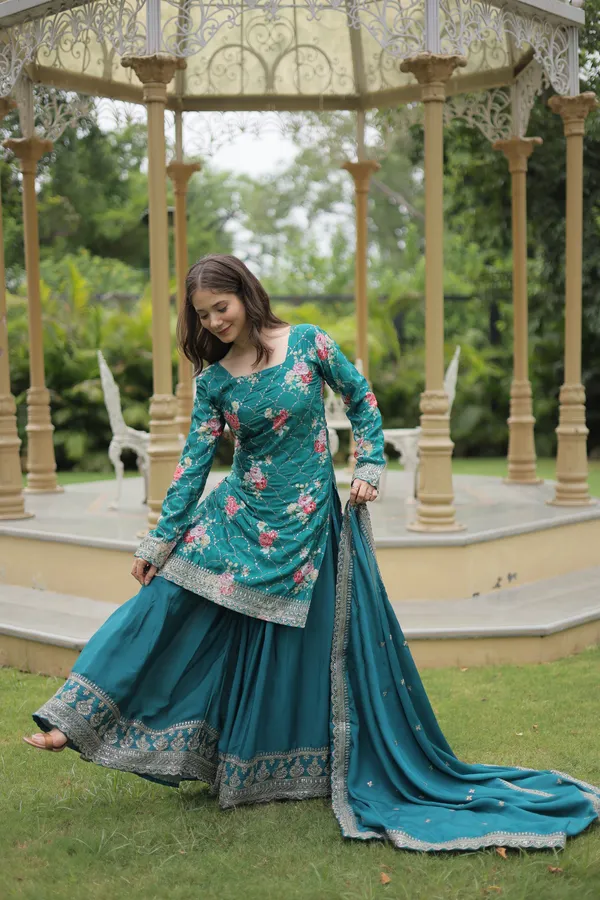 Maroon_Readymade_Kurti_Plazoo_Embroidery_Work_Push_Premium_For_Women