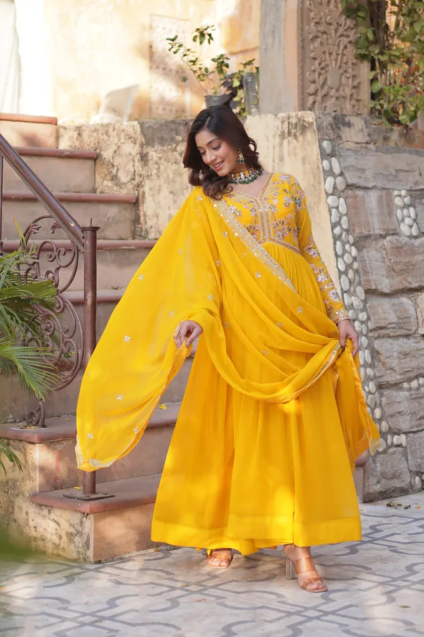 YellowReadymade_Gown_Push_Premium_For_Women