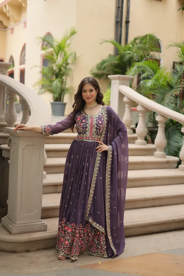 Onion_Faux_Georgette_With_Embroidered_Work_Sharara_Kurti_Push_Premium_For_Women