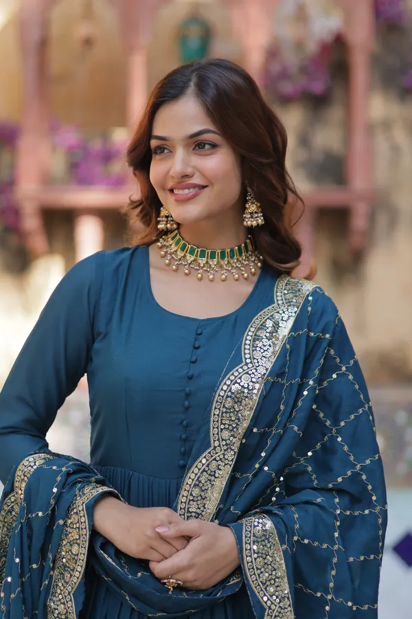 Rama_Desirable__Fully_Flair_Gown_Made_With_Star_Georgette_Fabrics_And_Designer_Embroidered_Dupatta__For_Women