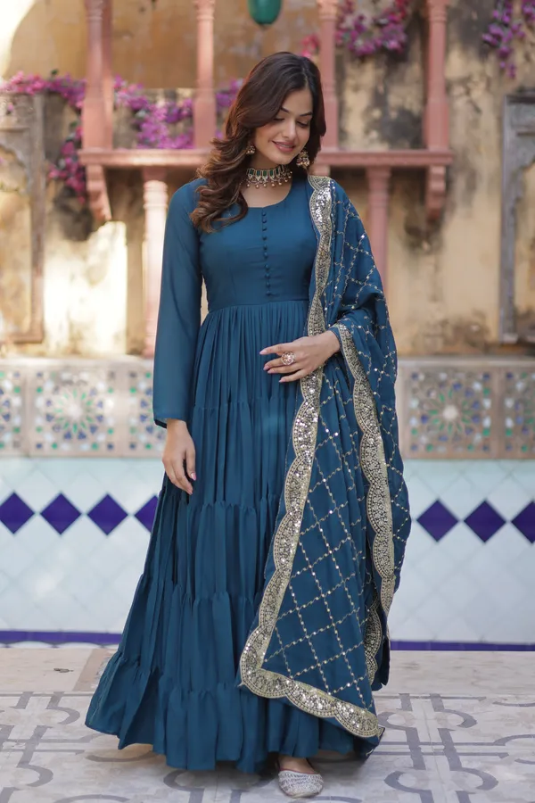 Rama_Desirable__Fully_Flair_Gown_Made_With_Star_Georgette_Fabrics_And_Designer_Embroidered_Dupatta__For_Women