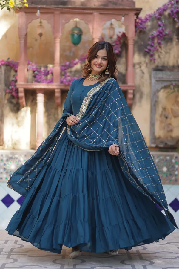 Rama_Desirable__Fully_Flair_Gown_Made_With_Star_Georgette_Fabrics_And_Designer_Embroidered_Dupatta__For_Women