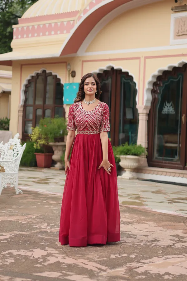 Pink_Faux_Blooming_with_Embroidery_Zari__Gowns_For_Women