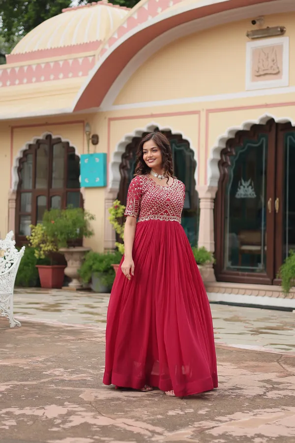 Pink_Faux_Blooming_with_Embroidery_Zari__Gowns_For_Women