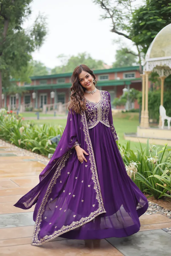 Purple_Faux_Blooming_GownMulti_Embroidered_Workit_Looks_Graceful__For_Women