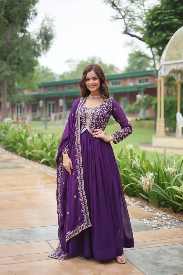 Purple_Faux_Blooming_GownMulti_Embroidered_Workit_Looks_Graceful__For_Women