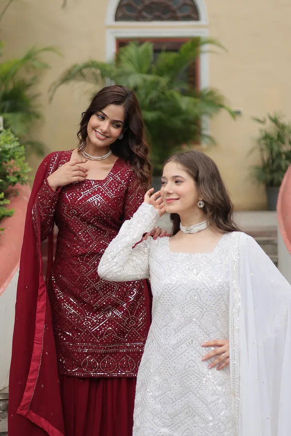 Maroon_Georgette_With_Embroidered_Work_ShararaPush_Premium_For_Women
