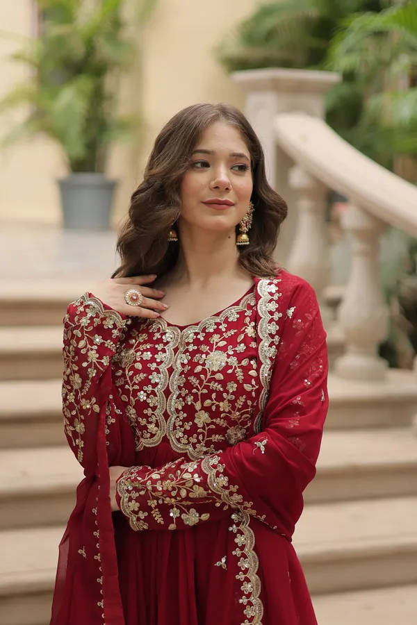 Maroon_Faux_Blooming_Gown_Multi_Embroidered_Work_Push_Premium_For_Women