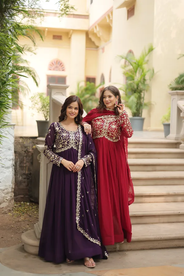 Maroon_Faux_Blooming_Gown_Multi_Embroidered_Work_Push_Premium_For_Women