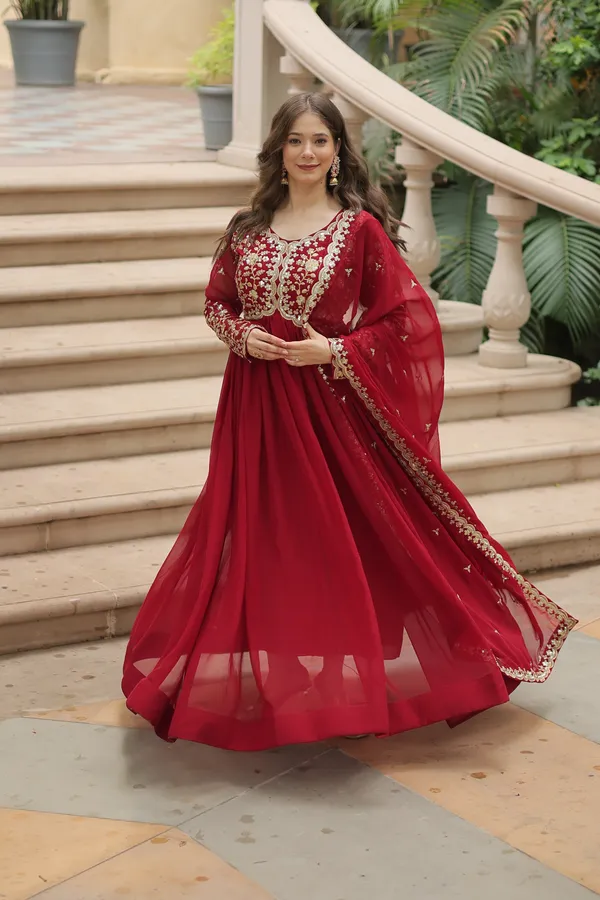 Maroon_Faux_Blooming_Gown_Multi_Embroidered_Work_Push_Premium_For_Women